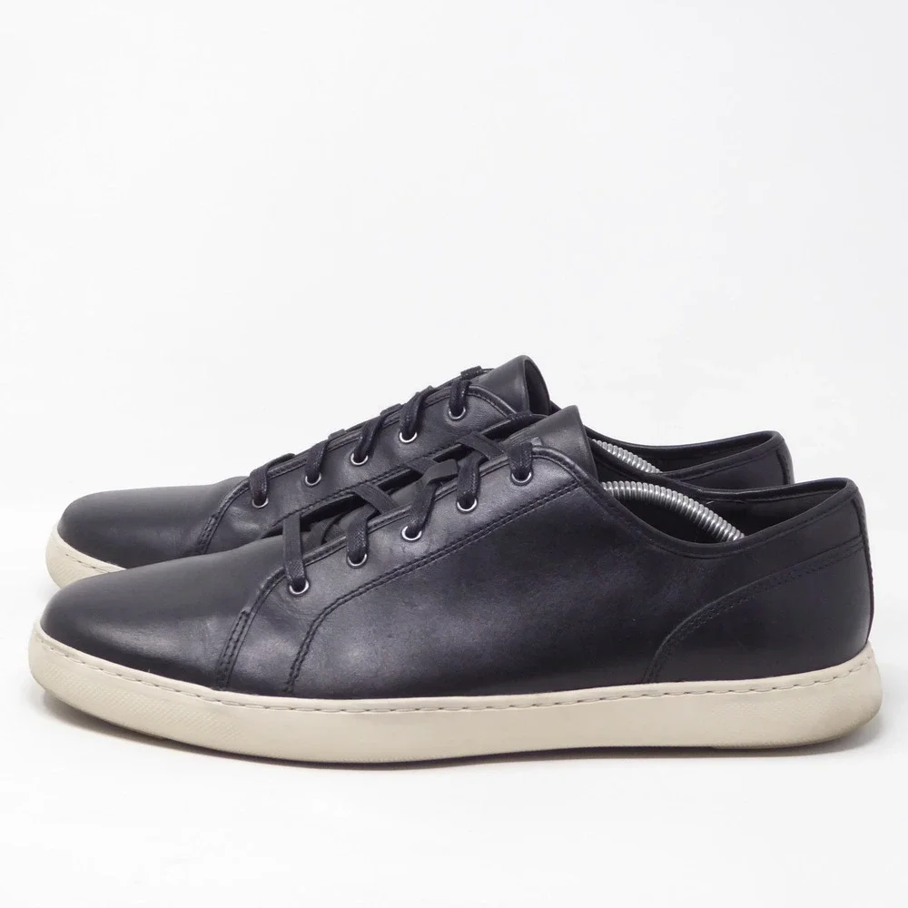 FitFlop Christophe Mens Sneakers Black Leather Lace Up N33-001 Size 12